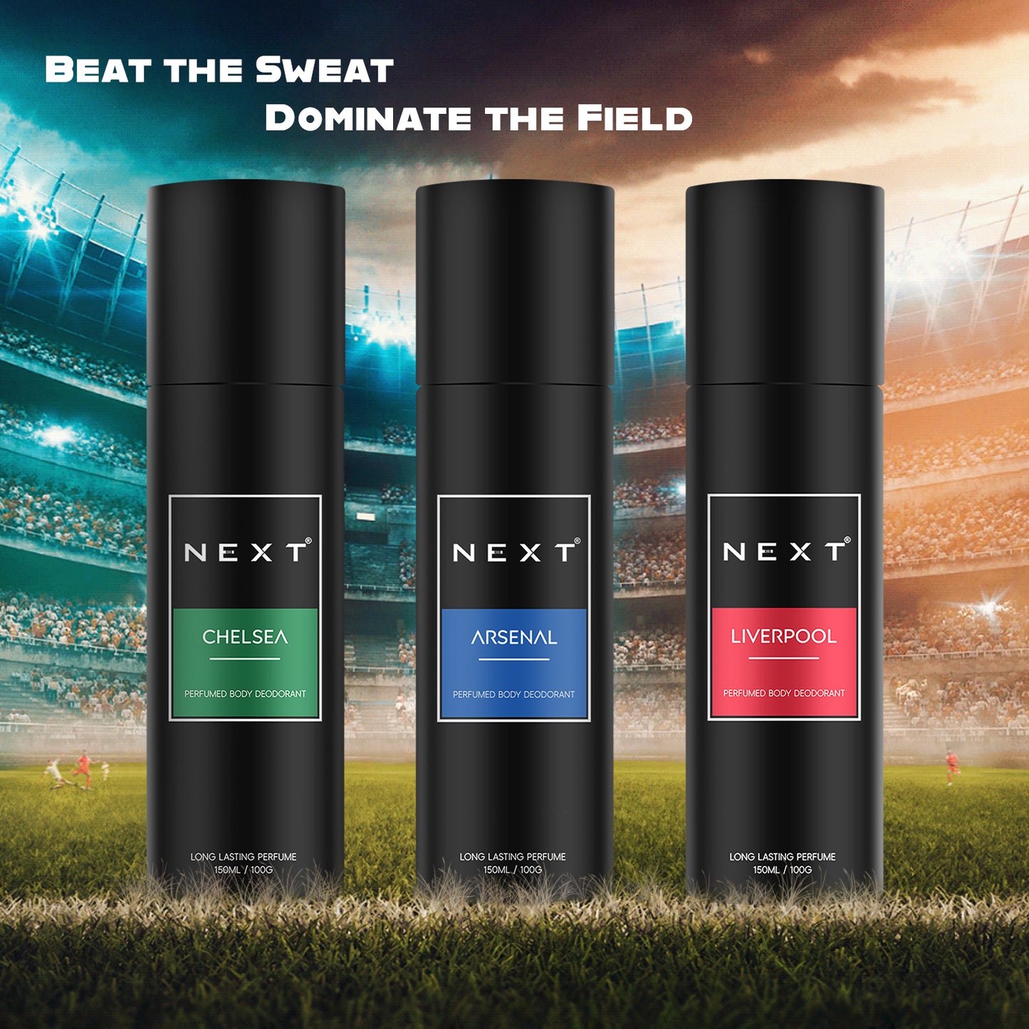 NEXT Premium Deodorant Combo Pack ( LIVERPOOL + CHELSEA + ARSENAL - 150ML Each )