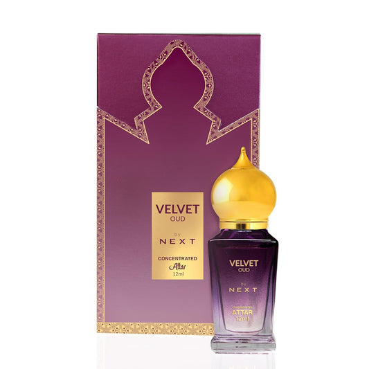 Next Care Velvet Oud Attar for Men & Women | Raspberry, Saffron and Bulgarian Rose Fragrance Notes | Long-Lasting Non-Alcoholic Roll-On Attar | Ideal Gift |12ML Pack