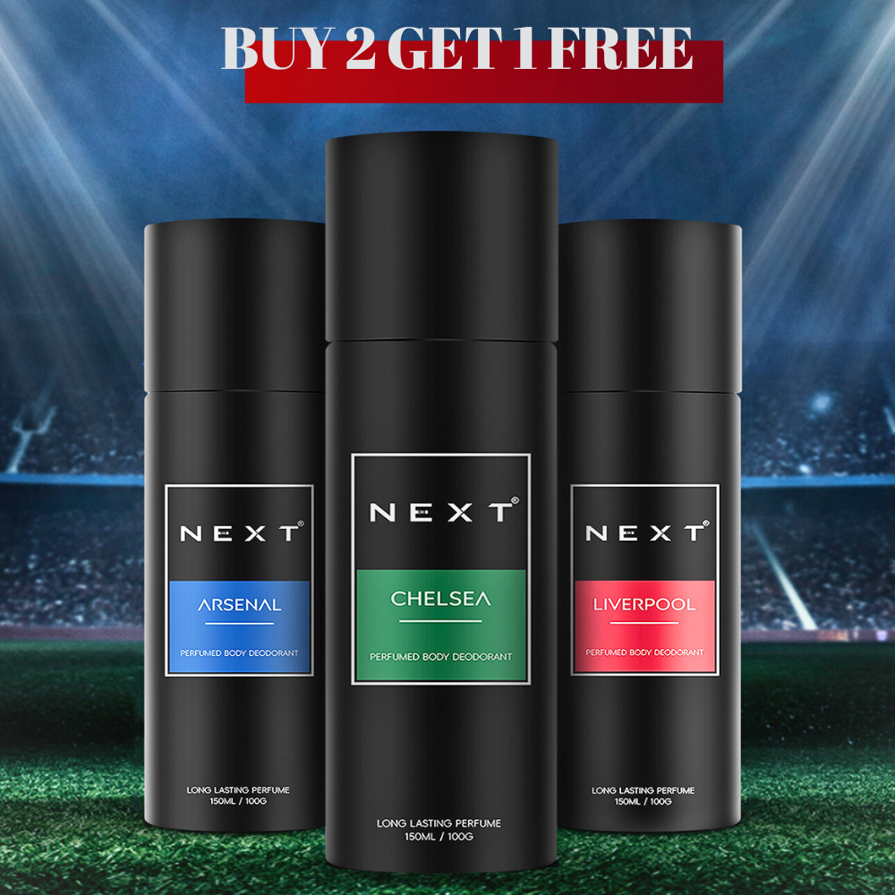 NEXT Premium Deodorant Combo Pack ( LIVERPOOL + CHELSEA + ARSENAL - 150ML Each )