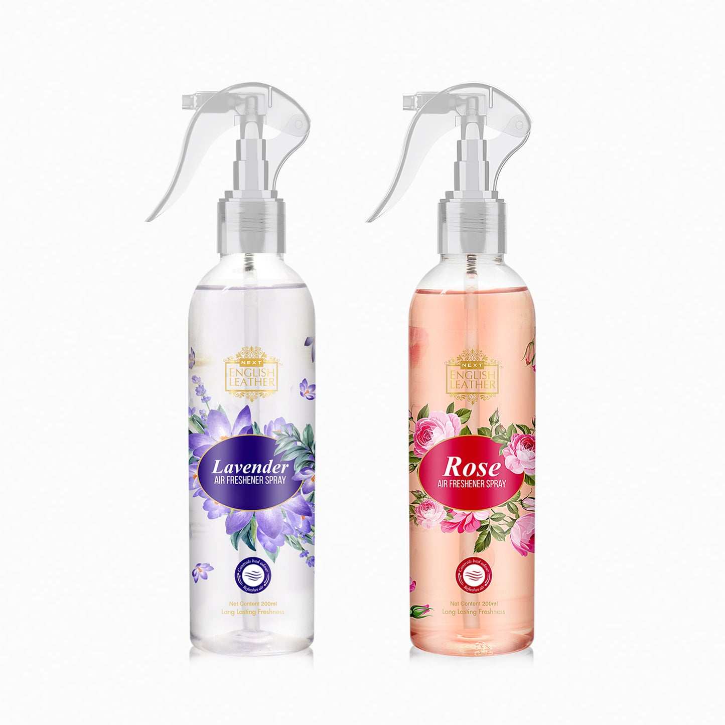 Next English Leather Lavender and Rose Combo No Gas Room Air Freshener Spray - 200ml Each