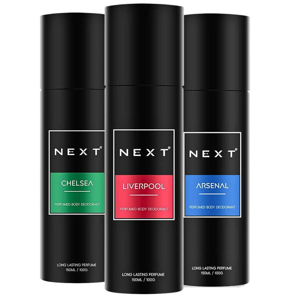 NEXT Premium Deodorant Combo Pack ( LIVERPOOL + CHELSEA + ARSENAL - 150ML Each )