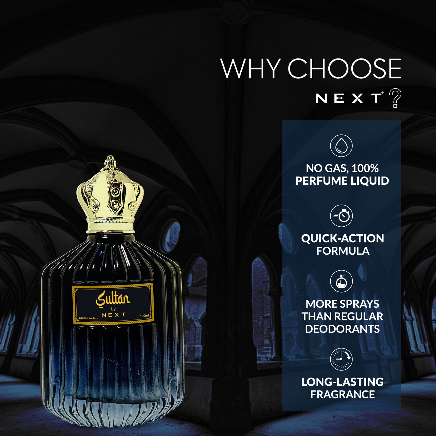 Next Care Sultan Long Lasting Perfume for men - 100ml Eau de Parfum