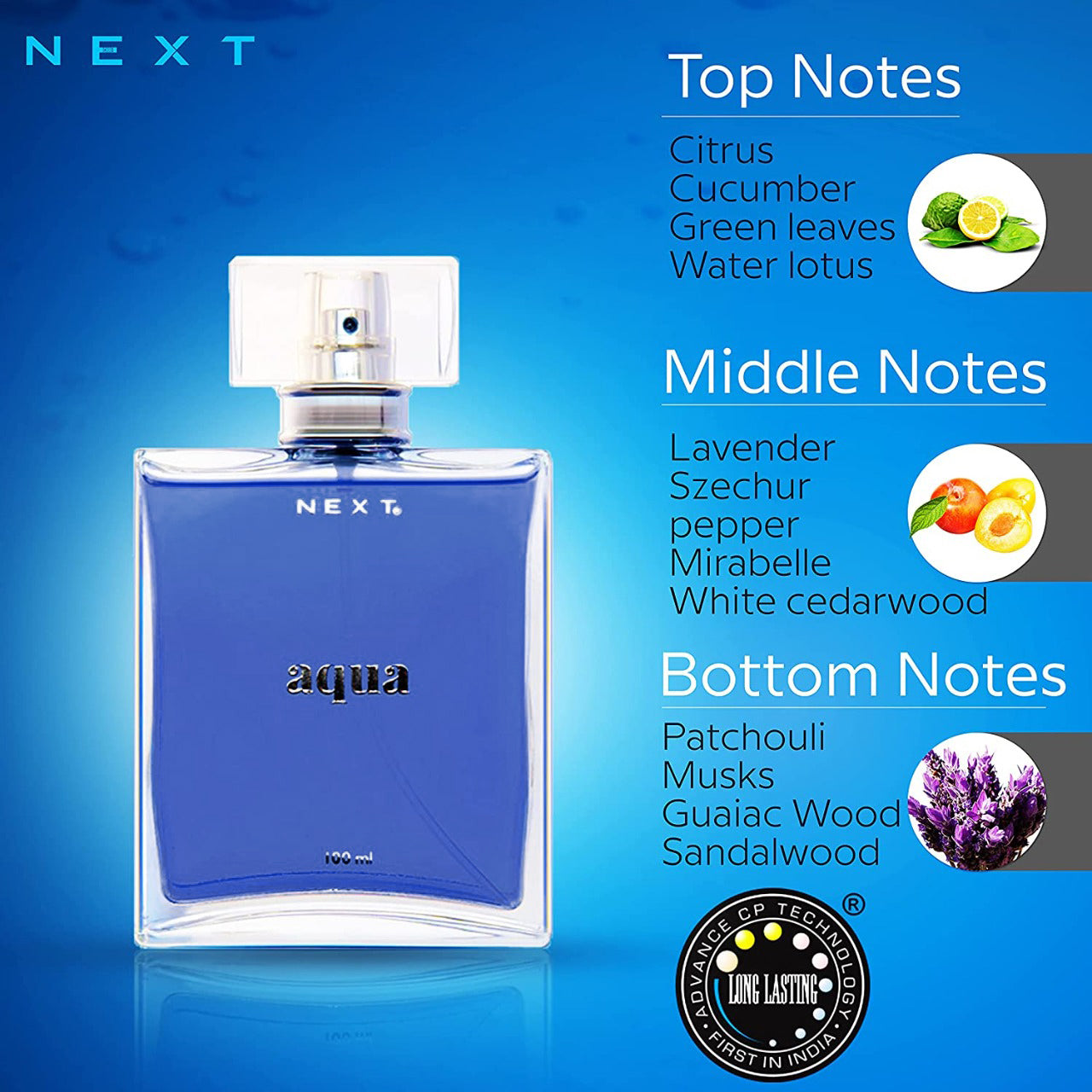NEXT Premium Aqua Long Lasting Eau De Perfume for Men -100ML