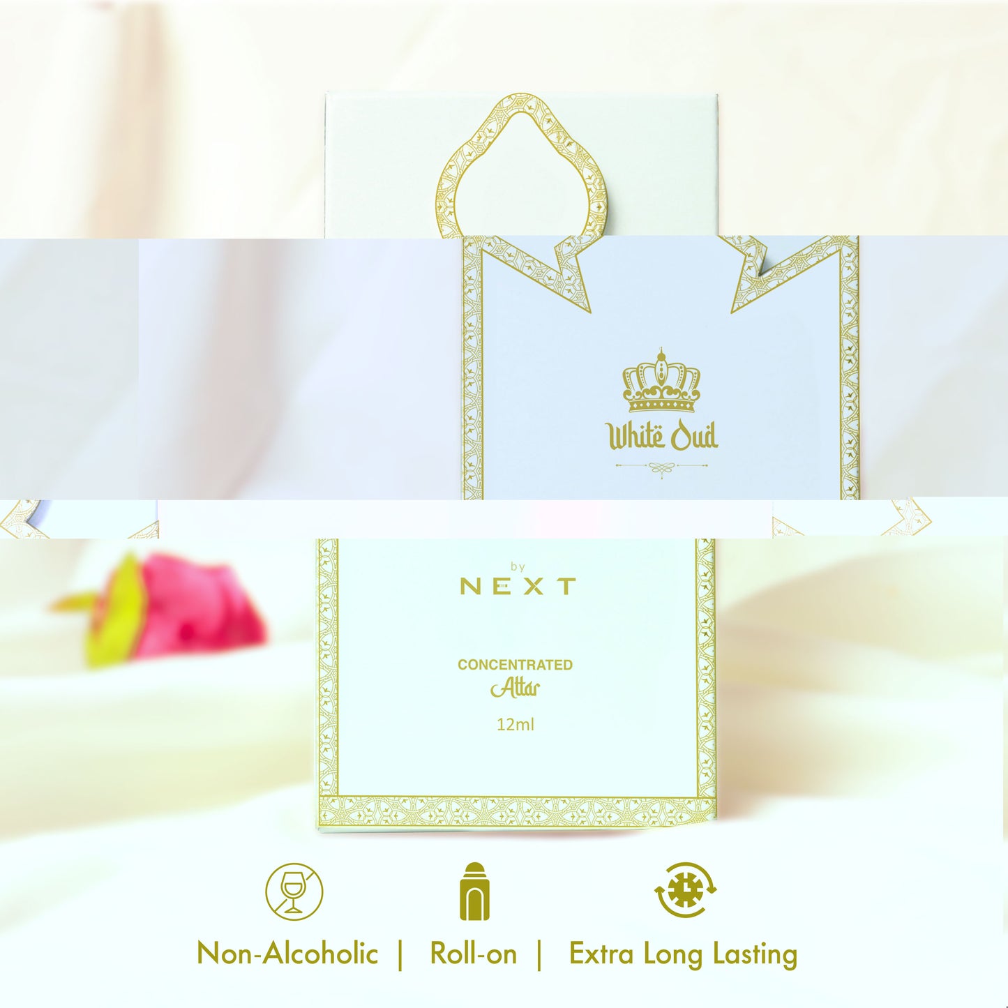 Next Care Premium White Oud Long Lasting Alcohol-Free Roll-On Attar 12ml