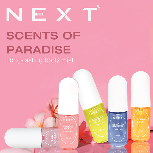 Next Care Around The World Long Lasting Body Mist, Pack of 5 (30ml Each)