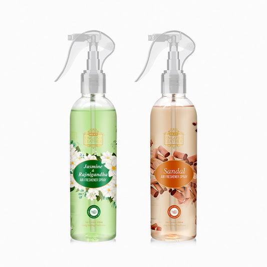 Next English Leather Jasmine and Sandal  Combo No Gas Room Air Freshener Spray - 200ml Each