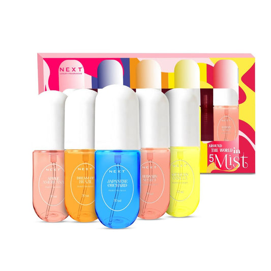 Next Care Luxury Around The World 5 Mist Long Lasting Fragrance|Pack of 5(30ml Each)|Travel Friendly|All day Freshness