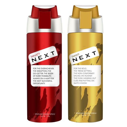 Combo Pack of 2  Next Perfumed Body Spray- What ? & Why ? - 2 x 200 ML - For Men and Women