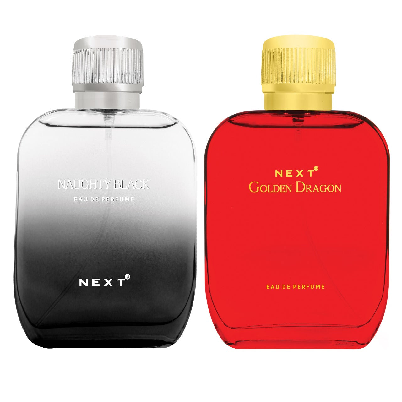 Next Combo Pack of 2 Perfumes Naughty Black & Golden Dragon | Long Lasting - 100ml each