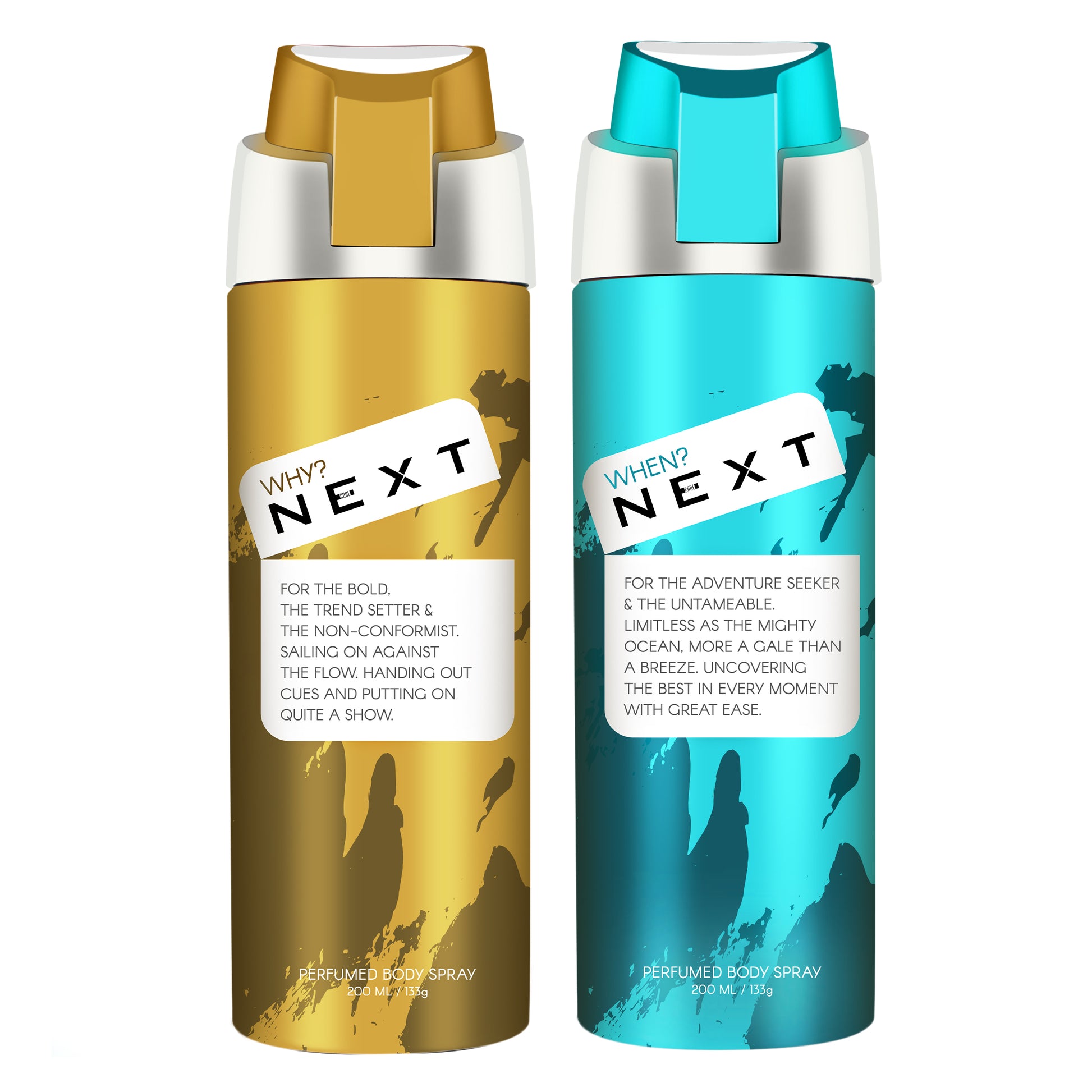 Combo Pack of 2 Next Perfumed Body Spray- Why ? & When ? - 2 x 200 ML - For Men and Women