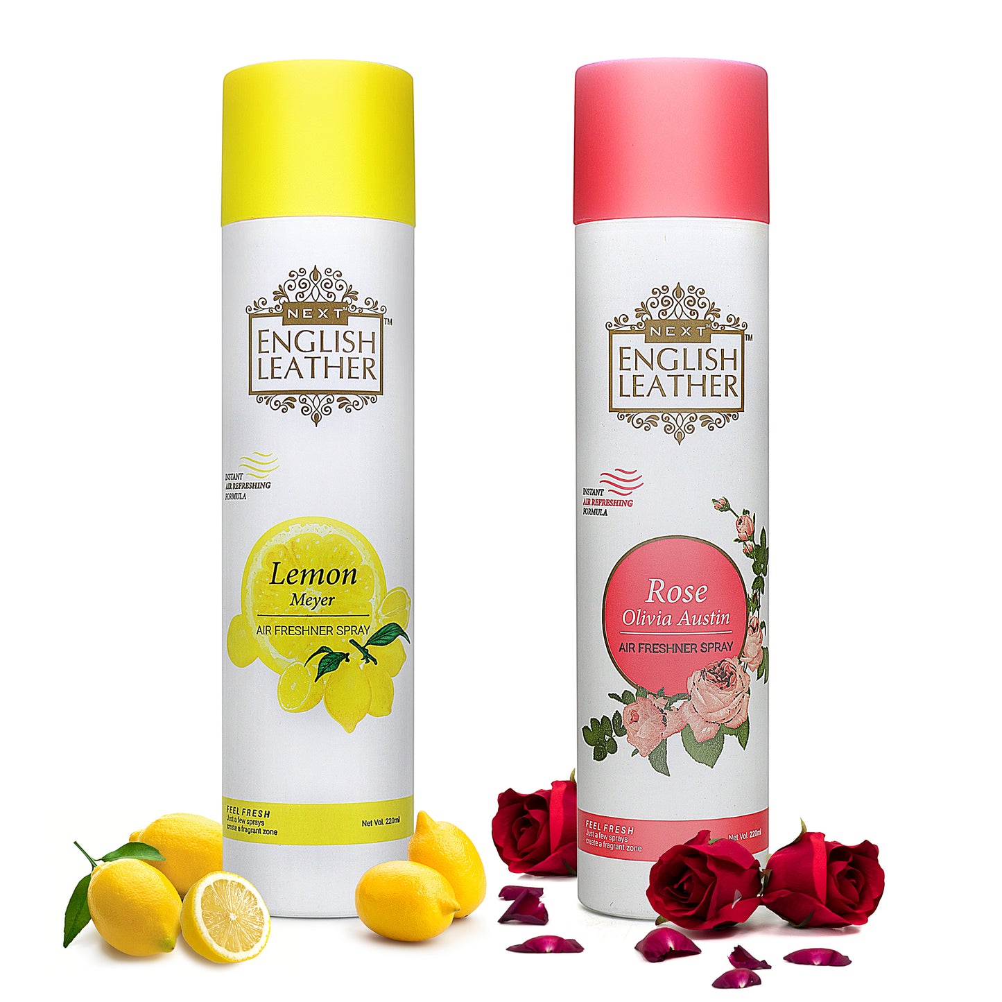 Next English Leather Lemon Meyer and ROSE-Olivia Austin Air Freshener Spray - 220ML  Each