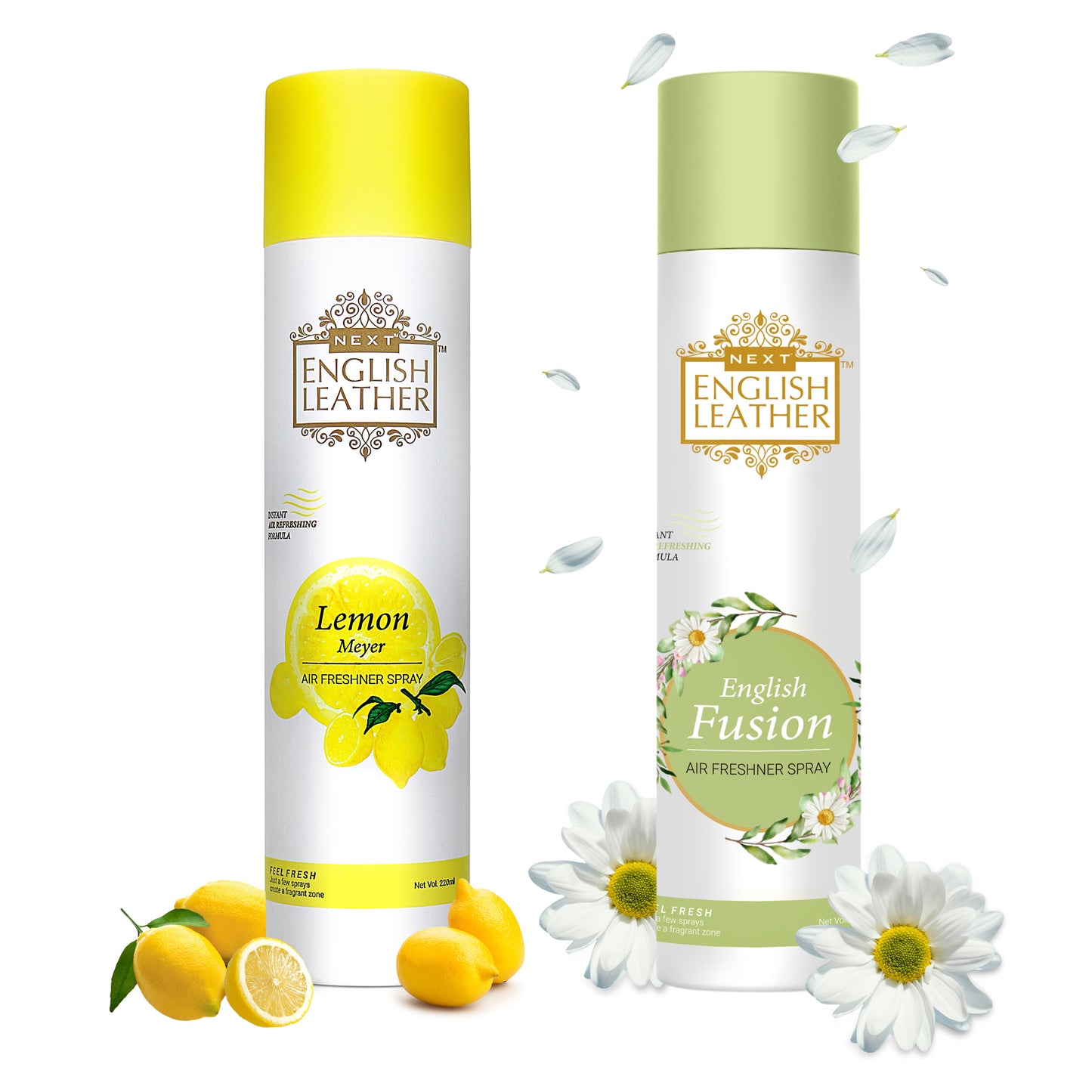 Next English Leather Fusion and Lemon Meyer Air Freshener Spray - 220ML Each