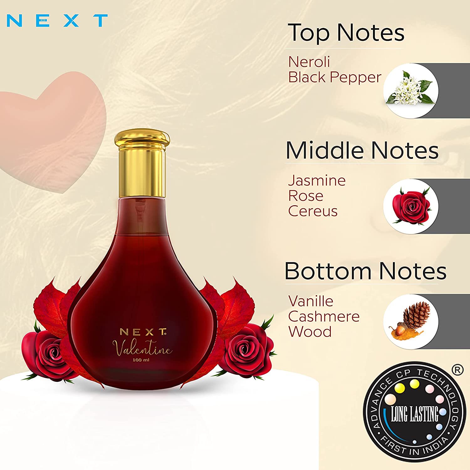 NEXT Valentine Long Lasting Eau De Perfume for Women -100 ML