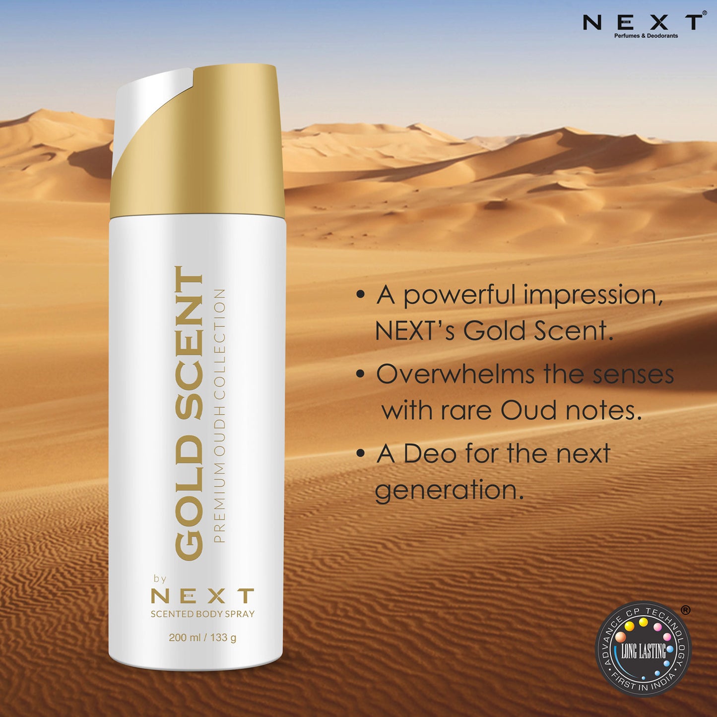 Gold Scent by Next Scented Body Spray 200 ML - For Men and Women