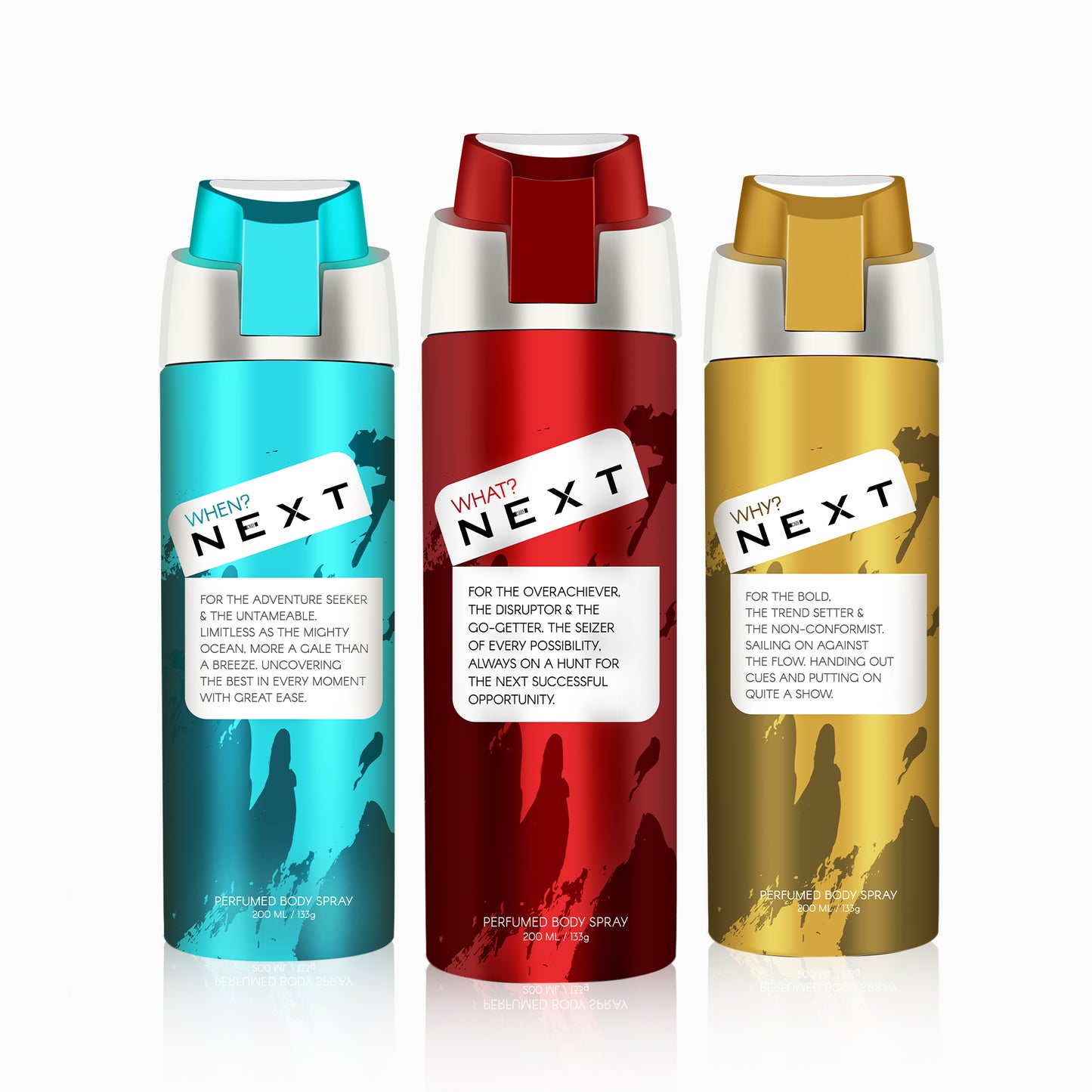 Set of 3 Deodorants - Each 200ml - NEXT WHAT? WHEN? WHY?